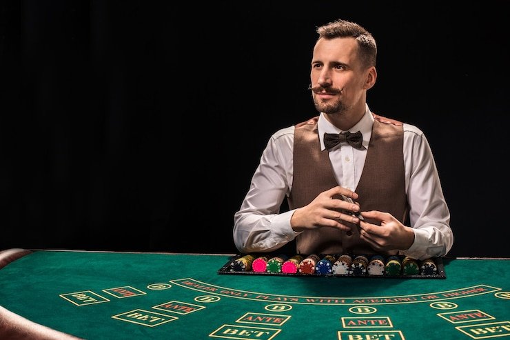 Player menikmati permainan dealer live casino yang interaktif menggunakan perangkat mobile